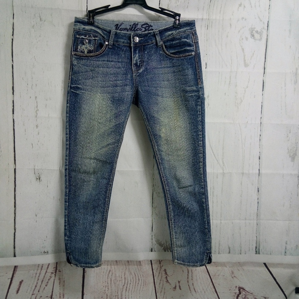 Vanilla Star Women's Size 9 Jeweled Pockets Jeans